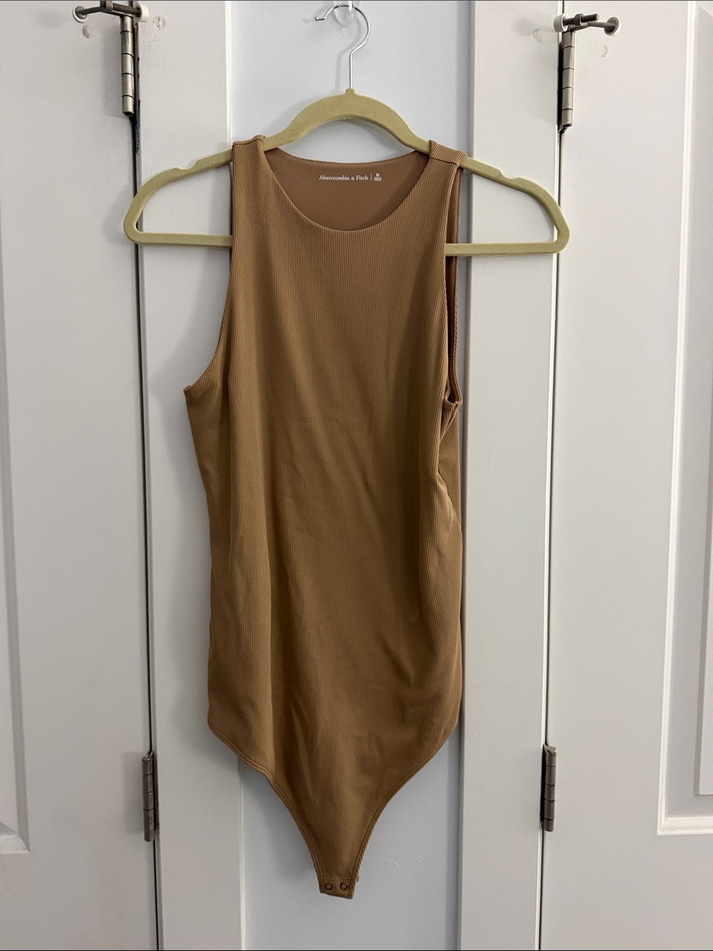 Abercrombie & Fitch Tan Ribbed Sleeveless Bodysuit